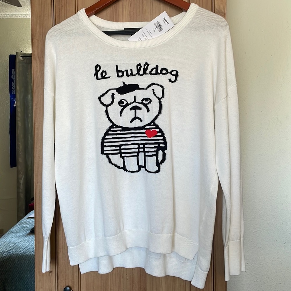 HP 🎊🎉French Connection Le Bulldog Sweater - Picture 2 of 5